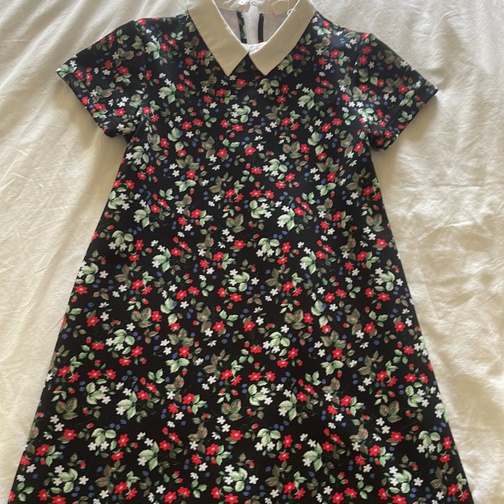 zara girls mini floral, collored dress.